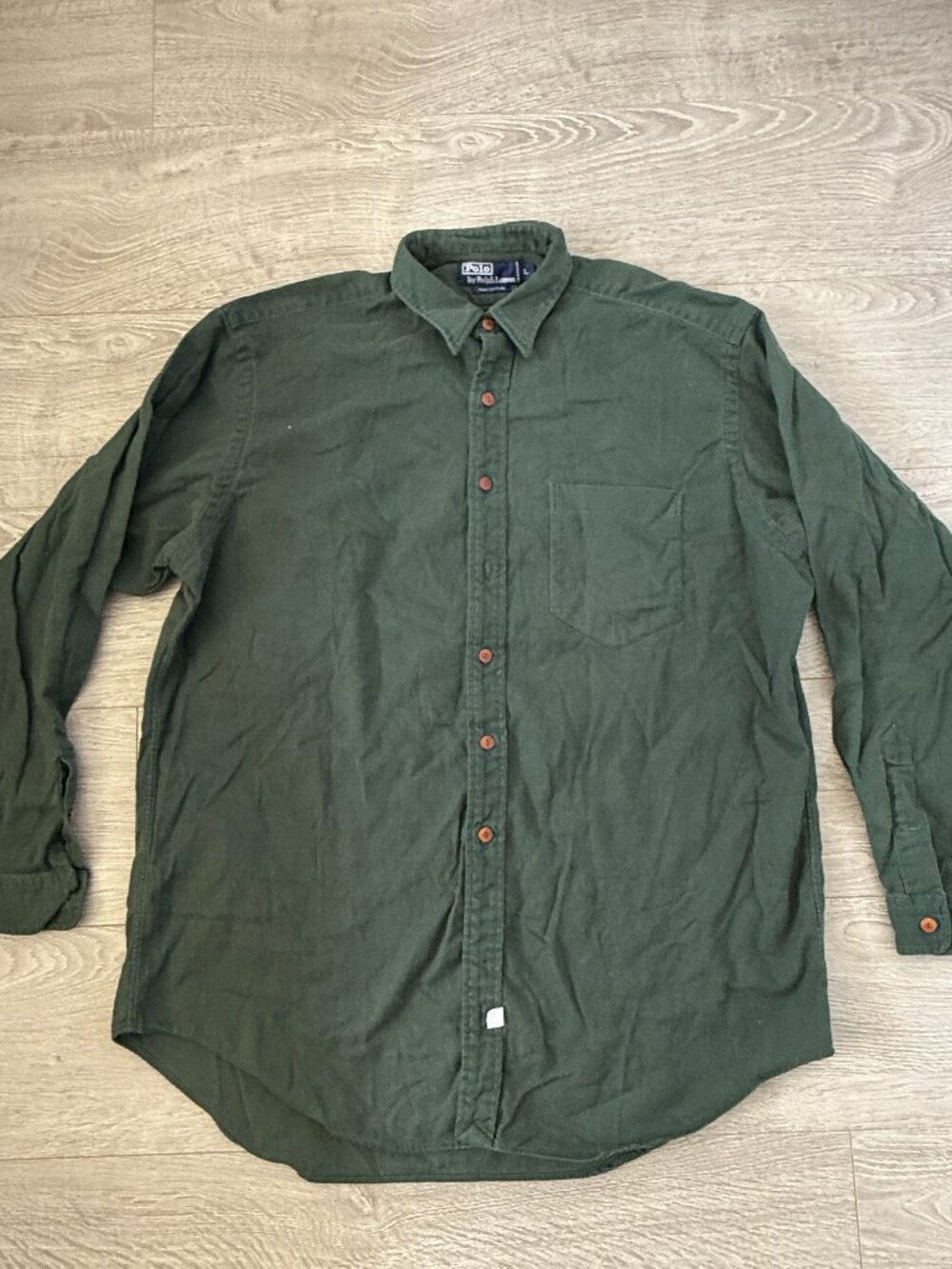 Polo Ralph Lauren Green Cotton Button-Up Shirt Large